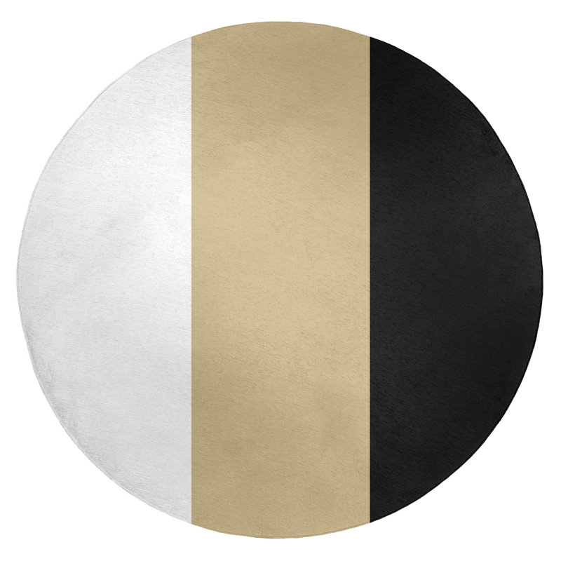 Tapis doré/noir, Rond 5 pi