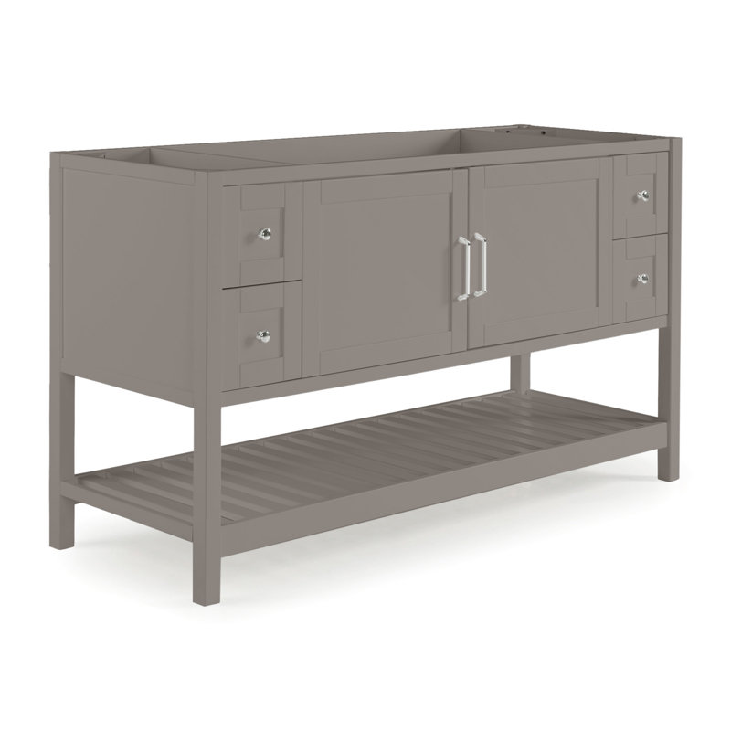 Bennet 60 Inch Bathroom Vanity - Freestanding Cabinet Without Sink - Large Wood Vanity with Soft-Close Shaker Doors (Grey)