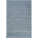 Gray Hand-Knotted Wool Framed Field Geometric Modern Contemporary Carpet Rug