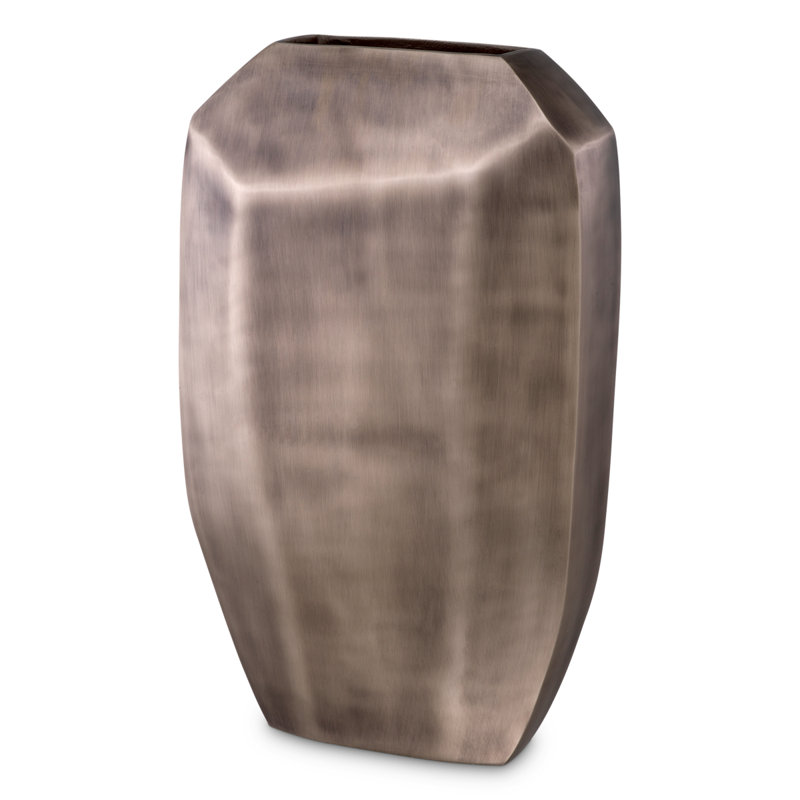 Linos Handmade Aluminum Table Vase, Antique Brass, 20.08" H x 12.01" W x 5.12" D