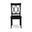 Ensemble de salle à manger 3 pièces comprenant une table en bois et 2 chaises de salle à manger en bois avec dossier Double-X - Finition noire-941983531-941983528-941983532