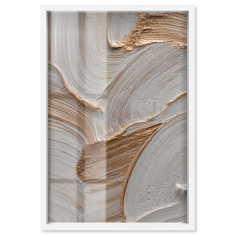 «Elegant Ridge Shadowbox Print», art mural abstrait par Art Remedy, cadre blanc, 11 x 16, H 16 po x l 11 po, Cadre blanc