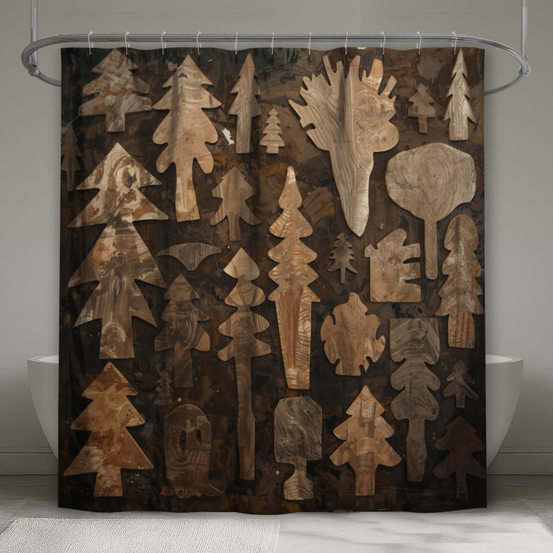 Rideaux de douche en bois, 70 po l x 72 po H