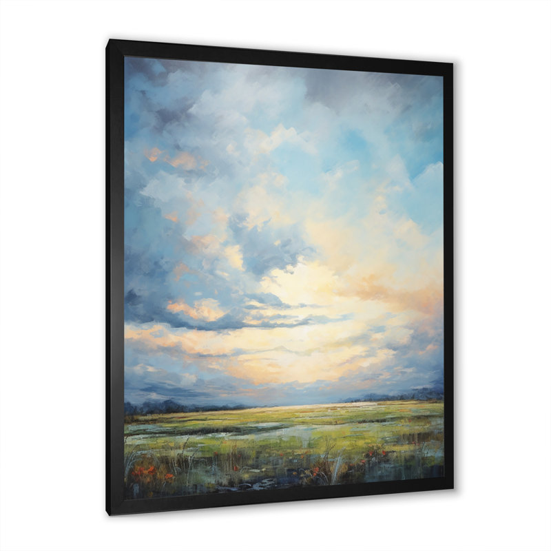 «Alshat Meadow Bold Horizon III», art mural sur toile Meadow, H 40 po x l 30 po x P 1,5 po, Cadre simple noir