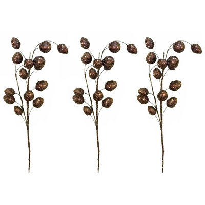 Tige ovale de noël ovale à billes paillettes