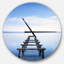 Jetty Remains in Blue Lake - Horloge murale moderne-34140850