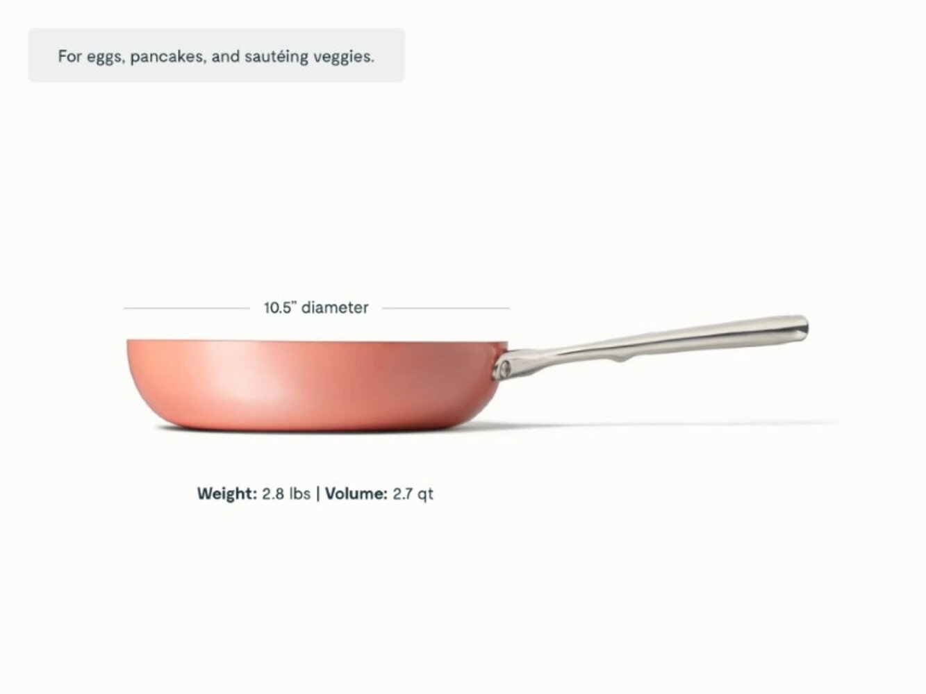 Caraway Nonstick Ceramic Fry Pan, 10.5", Perracotta