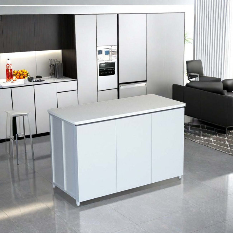 Marble kitchen island, solid wood kitchen island