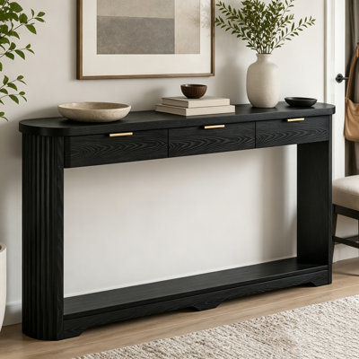 70.1" Wavy-Patterned Storage Console Table,Sofa Table
