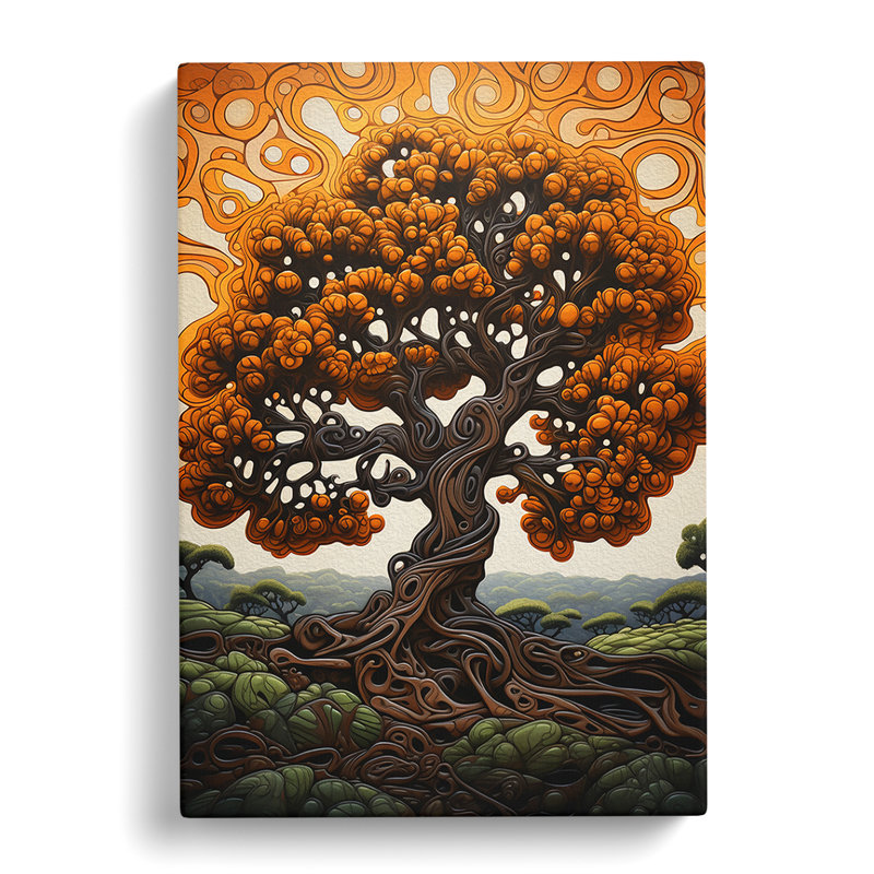 Oak Tree Contemporary - Wrapped Canvas, 60cm H x 40cm W x 3cm D