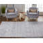 Tapis gris en laine noué à la main Autry-890739483