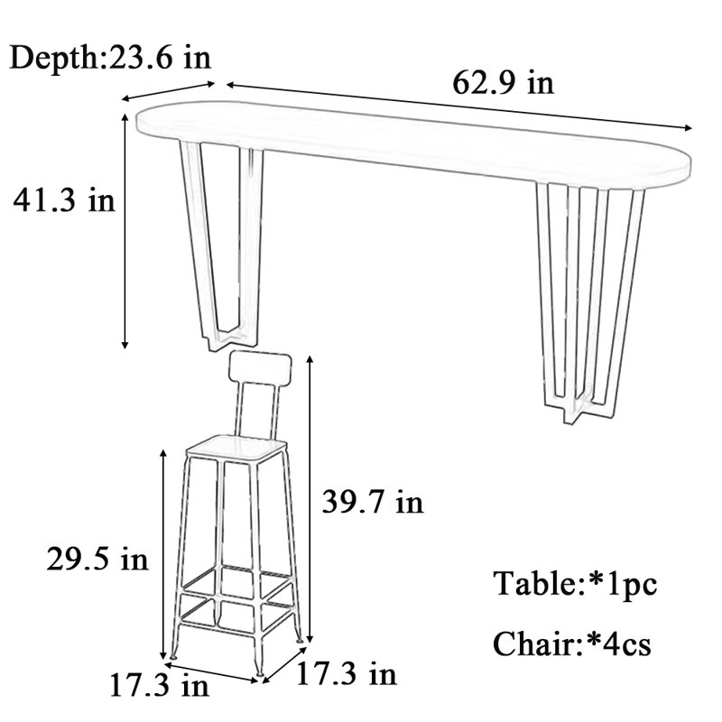 Korey, 41.3"H x 62.9"L x 23.6"W