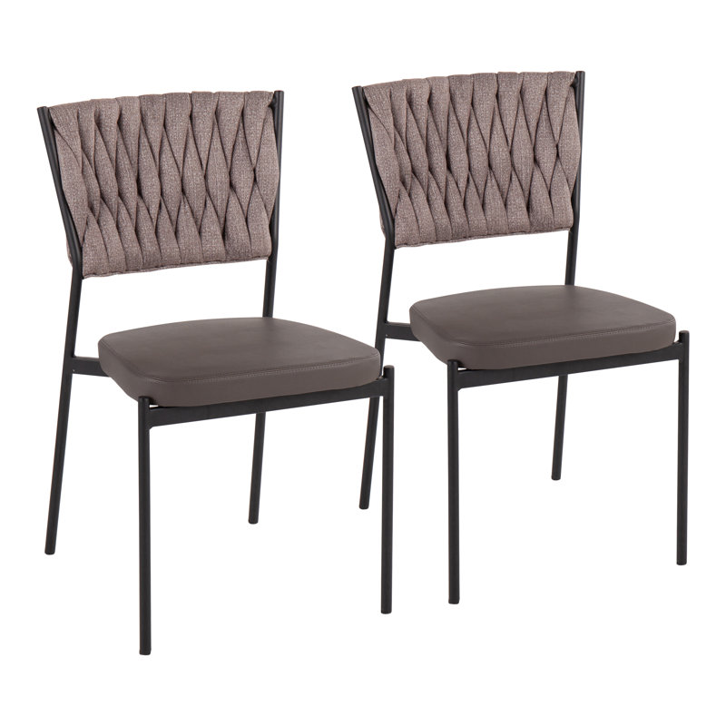 Chaises d'appoint tressées Benley, Brun clair