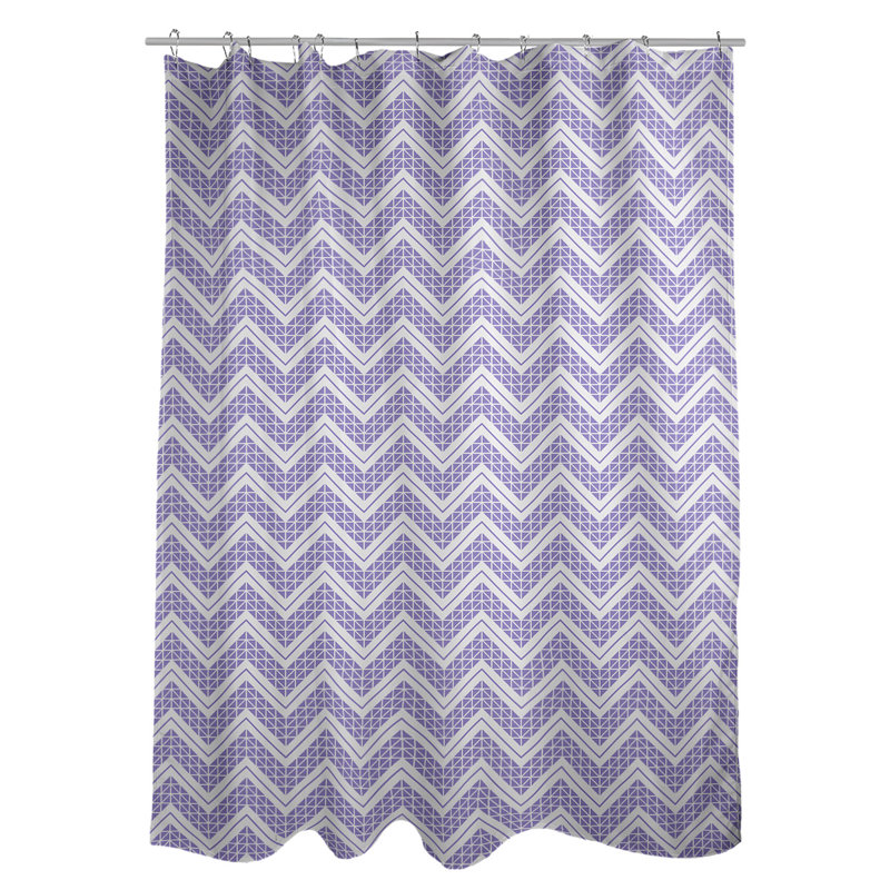 Rideau de douche simple à chevrons à la main classic, Mauve clair / blanc
