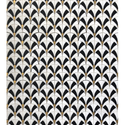 11.81" x 11.81" Marble Mosaic Wall Tile