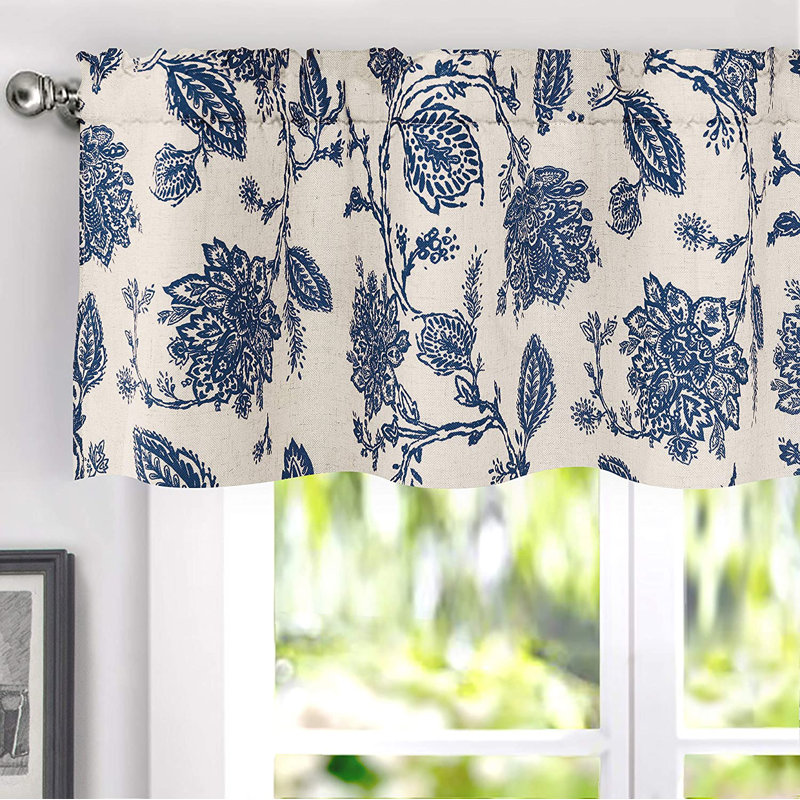 Jasinski Linen Blend Blackout Thermal Insulated Energy Saving Privacy Window Linen Curtain Valance Rod Pocket 2 Layers Single