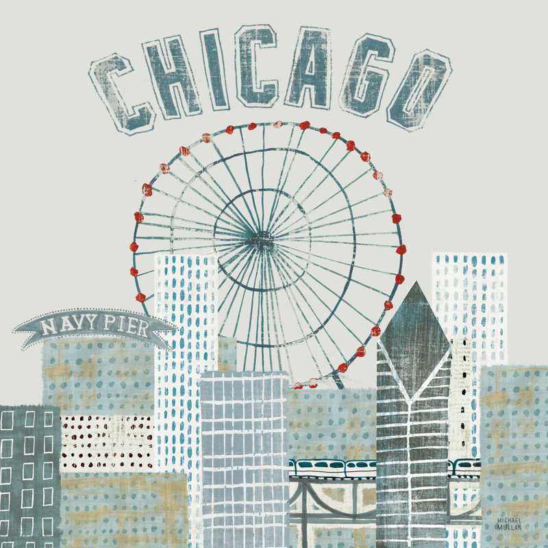 «Chicago Repères III» par Michael Mullan, impression sur toile tendue, H 12 po x l 12 po