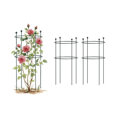 Round Style Metal Garden Plant Support Stakes