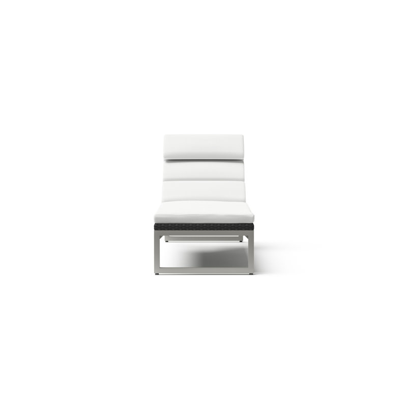 Milo Reclining Chaise Lounge with Cushion, Espresso, Maxim Beige