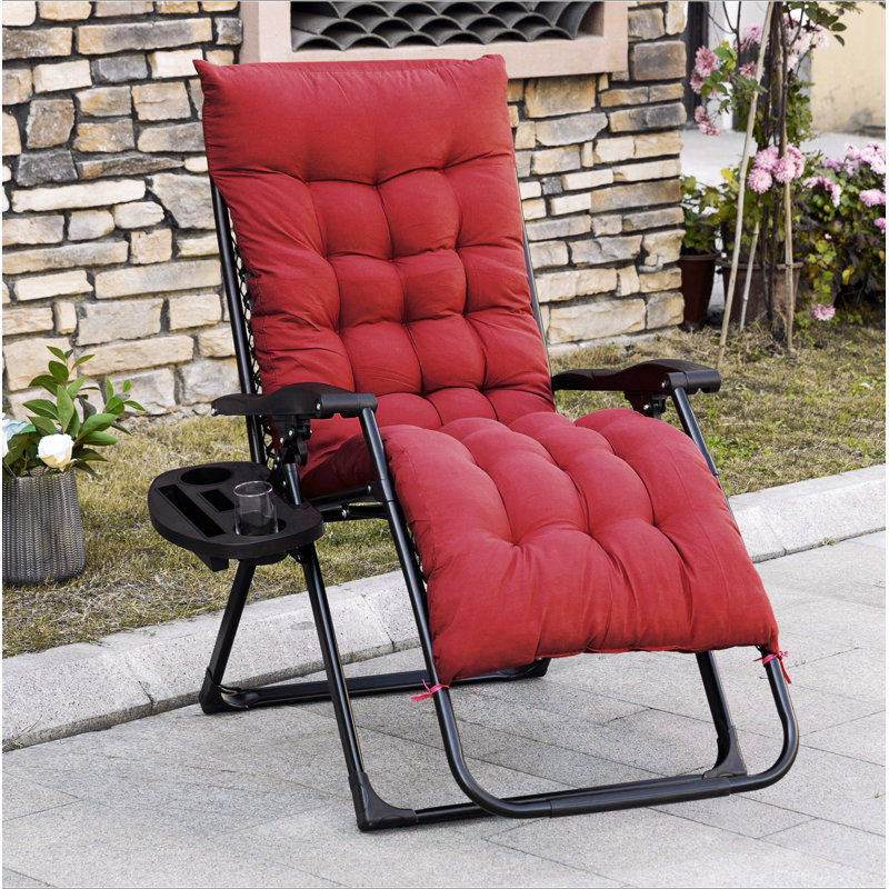 Fauteuil inclinable inclinable avec coussin rembourré Outsunny, Rouge