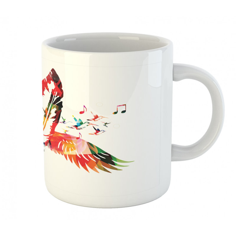 Grande tasse à café plumes