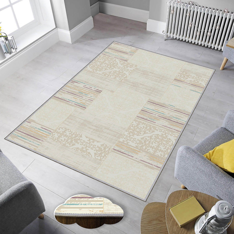 Premium 3D Printed Carpet, 4.6 x 7.2 Feet, 1% Polyester, .3 Inches Pile Height | Antibacterial, Non-Slip Underside, Machine Washable | Perfect for Living Room, Bedroom, and Kids' Play Areas, Durable & Stylish