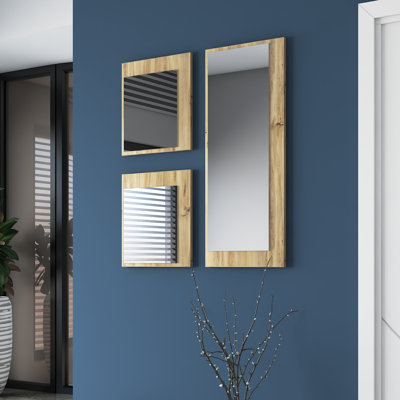 Wood Flat Wall Mirror