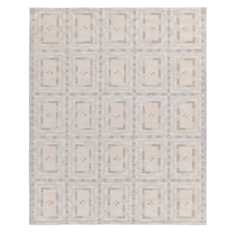 Scandinavian Wool Geometric Area Rug, Rectangle 10' x 14'