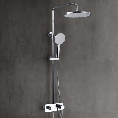 44.8" Height Adjustable Solid Brass Complete Shower System With Rough-In Valve