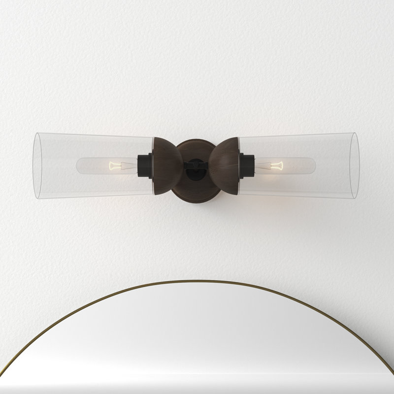 Shiloh Vanity Light, 2, Matte Black/Walnut