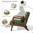 Jyrin Mid Century Upholstered Gray Green Corduroy Solid Wood Accent Chair with an Extra Pillow-1488121600-1488121611