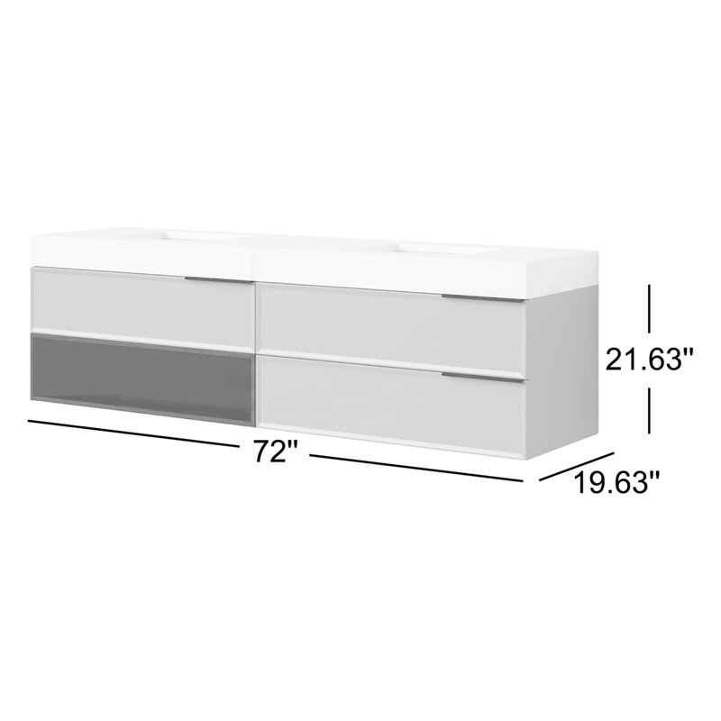 Marfa 72" W Double Wall-Mounted Vanity
