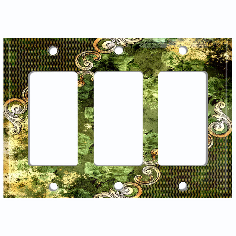 Patterned 3 - Gang Toggle Light Switch Standard Wall Plate