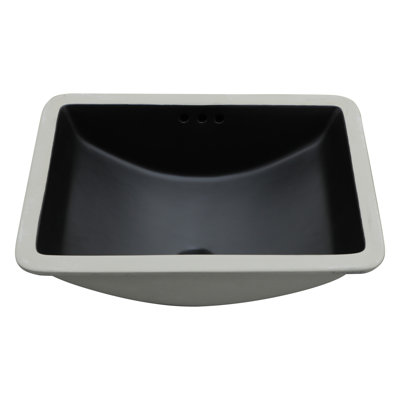 21"X14.75" Black Ceramic Undermount Bathroom Sink With Overflow | Gift Idea