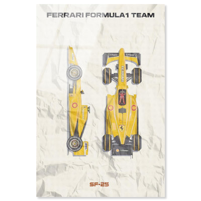 Racer in Yellow Acrylic Print Formula 1 Posters by Notoriart, Ready to Hang, 20 x 30
