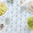 Rectangular Tablecloth, 100% Cotton, 52X104", Blue Clouds & Stripes-1964850702