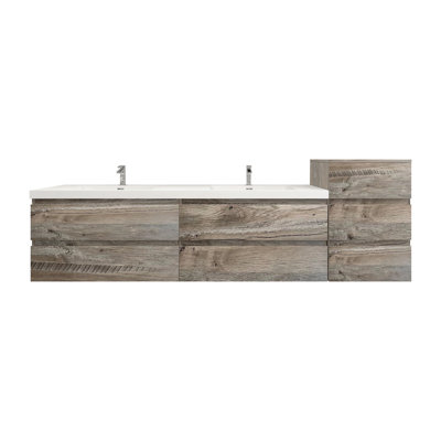 Moreno Bailey 91'' Double Bathroom Vanity with Acrylic Top
