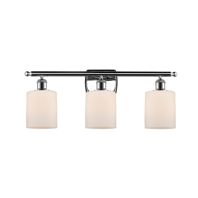 Leilani 3 - Light Dimmable Vanity Light, 6 Watt Vinage LED Bulb, Polished Chrome, Matte White
