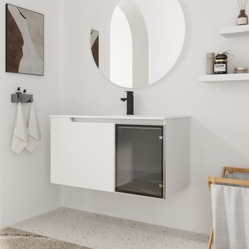 Ensemble de meuble-lavabo simple 36 po avec plateau en céramique Quorin, 36''