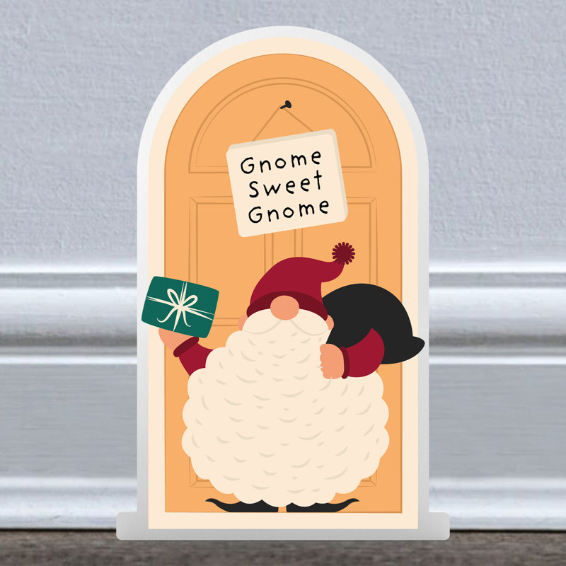 Xmas Gnome Sweet Gnome Festive Wooden Doorway