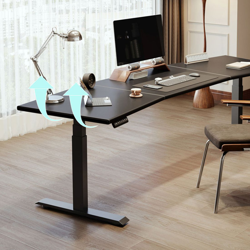 Bureau debout en bois manufacturé noir Free Form, H 47,64 po x l 62,99 po x P 27,56 po
