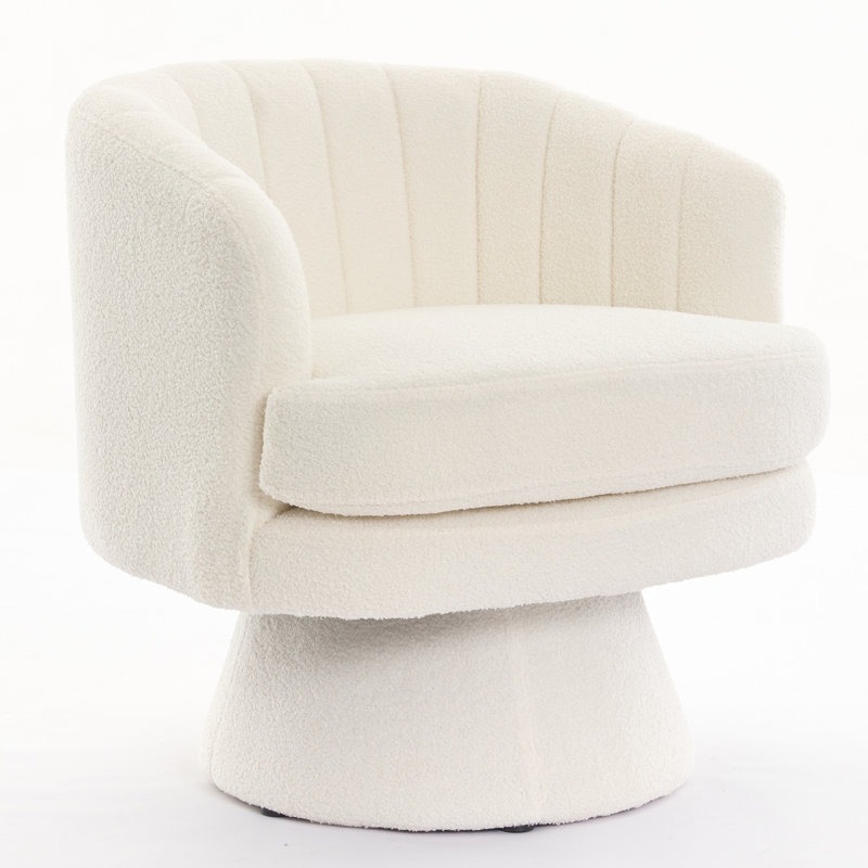 Fauteuil demi-tonneau de 29 po Romriell, Peluche beige