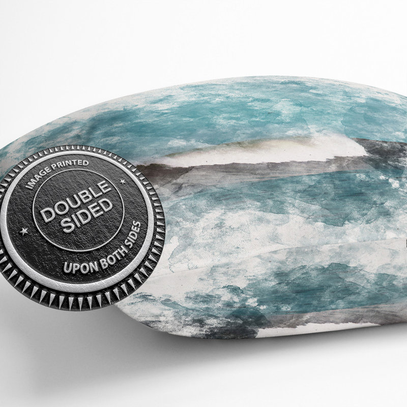 Wave Curl Watercolour Cushion with Filling, 55cm H x 55cm W x 20cm D