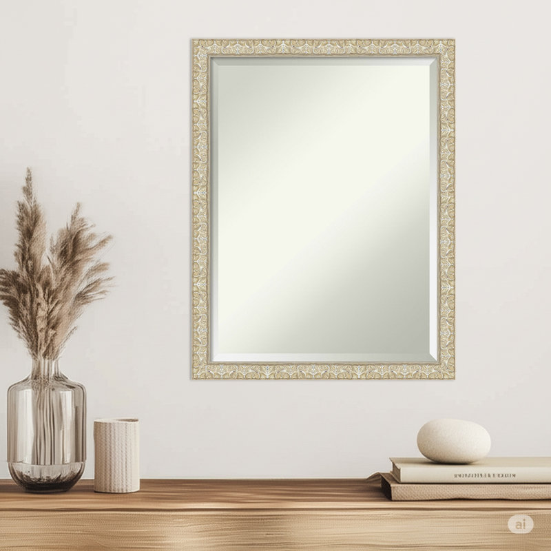 Miroir mural Lila, 26,5 po x 20,5 po, Argent argent