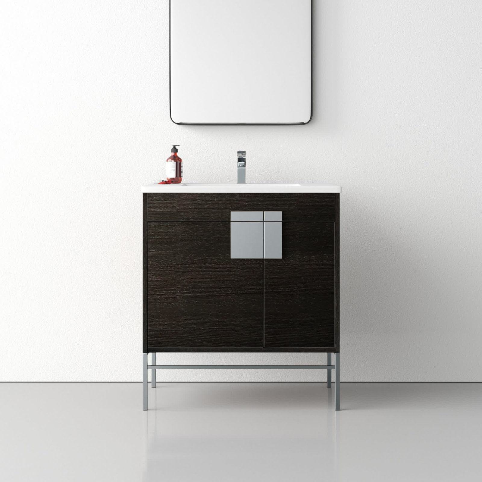 Maisie 30'' Single Bathroom Vanity, Black, Polished Chrome