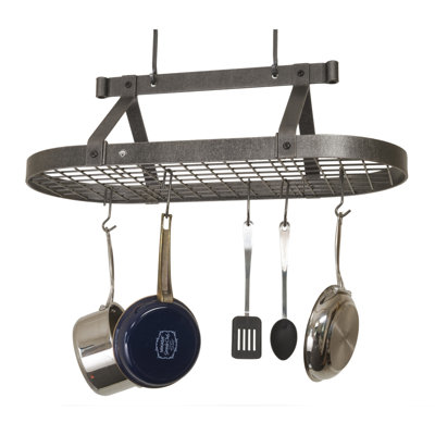 Premier USA Handcrafted Gourmet 3 ft Classic Oval Hanging Pot Rack