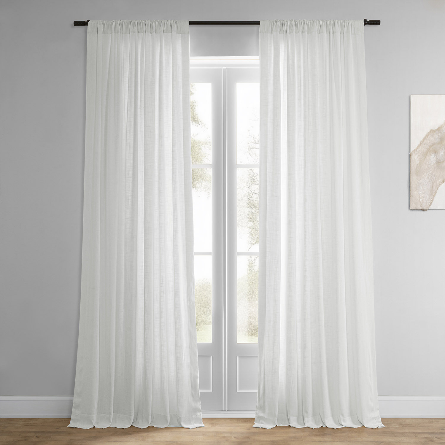 Latitude Run?? Solid Linen Blend Light Filtering Curtains For Bedroom