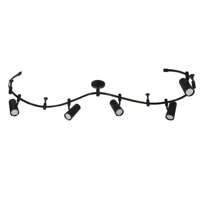 Rail d'éclairage à 5 lumières DEL Ellipse, Noir mat
