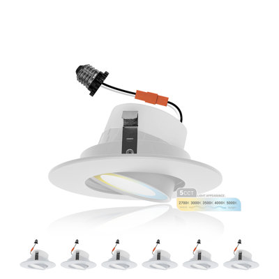 4" Selectable CCT Remodel LED Retrofit Recessed Lighting Kit
