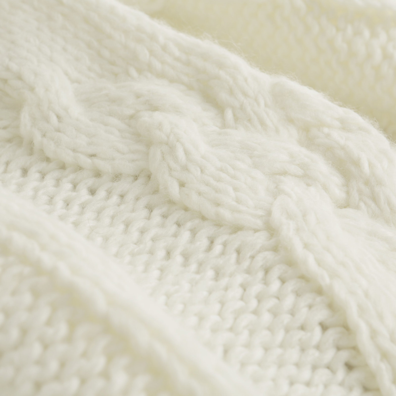 Garett Knit Throw Blanket, White
